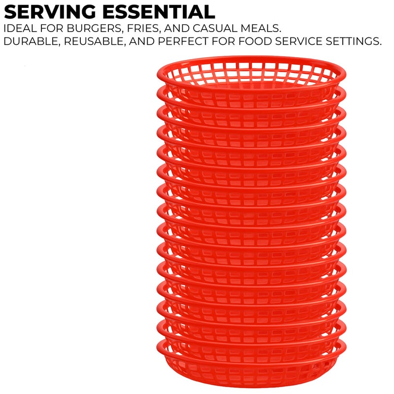 PREMIUS Food Deli Basket For Hamburgers, Hot Dogs, French Fries, Red, 9.25x5.67x1.75 Inches, 3-Pack - Image 4